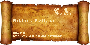 Miklics Madléna névjegykártya
